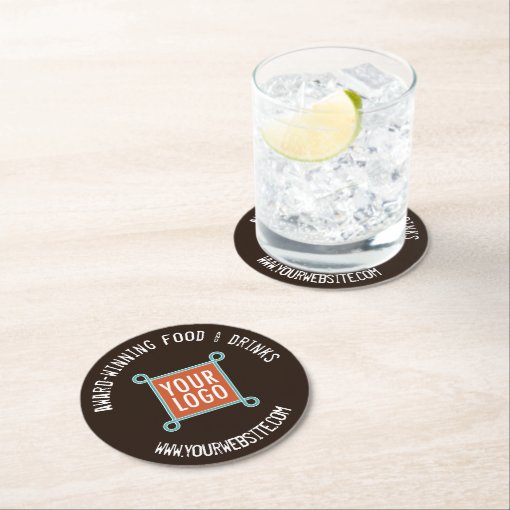 Pulpboard Custom Bar Coasters Bulk Company Logo | Zazzle