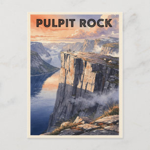 Pulpit Rock Norway Vintage Postcard