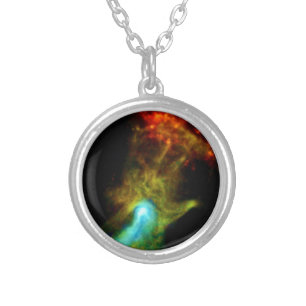 Pulsar B1509 - Hand of God X-Ray Nebula NASA Photo Silver Plated Necklace