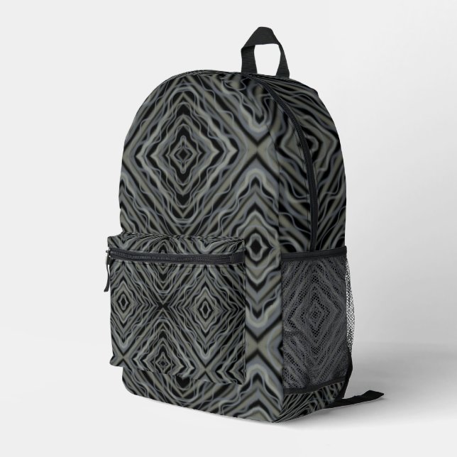 Pulsating Rhythm Modern Abstract Art Illustration  Printed Backpack (Back Corner Right)