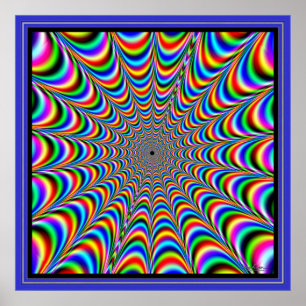 Pulsating Spider Web of Colors Poster