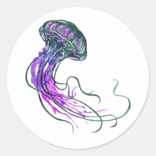 PULSE AND TENTACLES CLASSIC ROUND STICKER