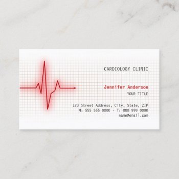Pulse Heart Signal Cardiology Business Card by BluePlanet at Zazzle