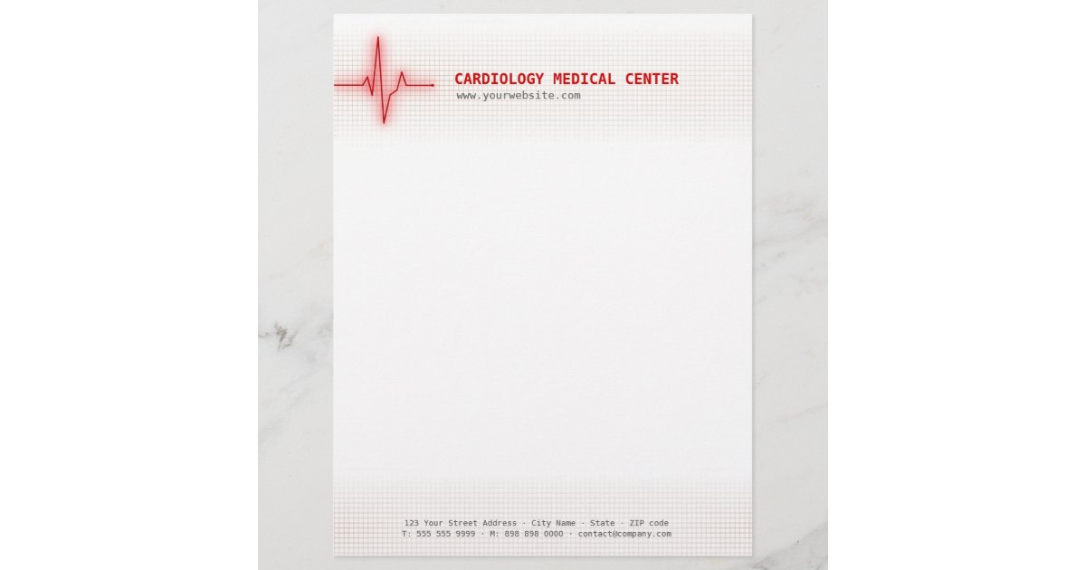Pulse Heart Signal Cardiology letterhead | Zazzle