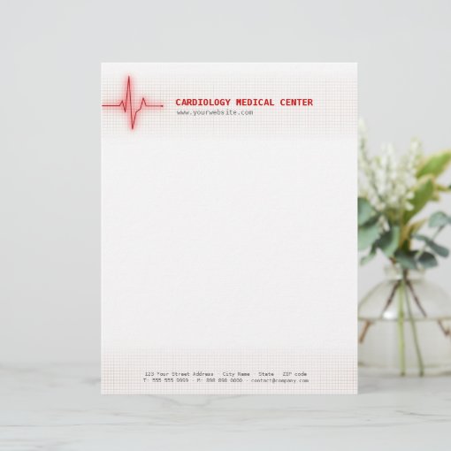 Pulse Heart Signal Cardiology letterhead | Zazzle