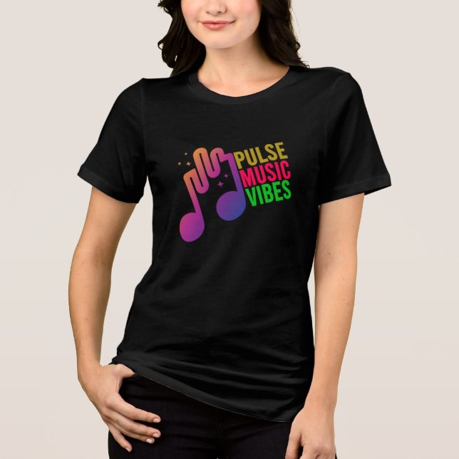 Pulse Music Vibes T-Shirt – Trendy Music Graphic T Tri-Blend Shirt (Front)
