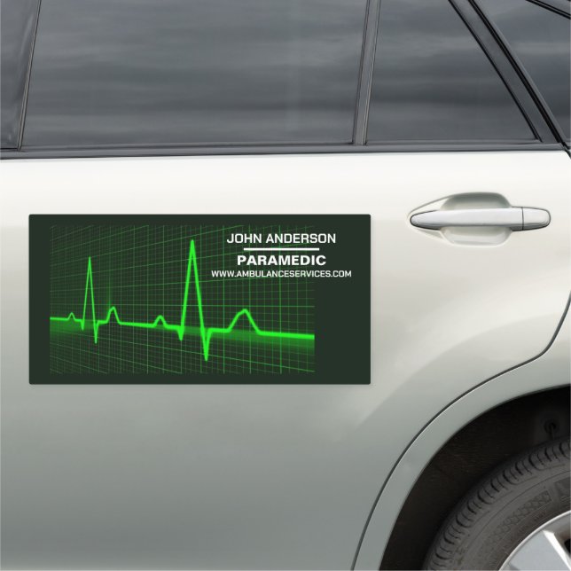 Pulse Rate Design, EMT, Paramedic Advertising Car Magnet (In Situ)