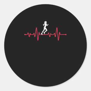 Pulse runner funny athletics jogging classic round sticker