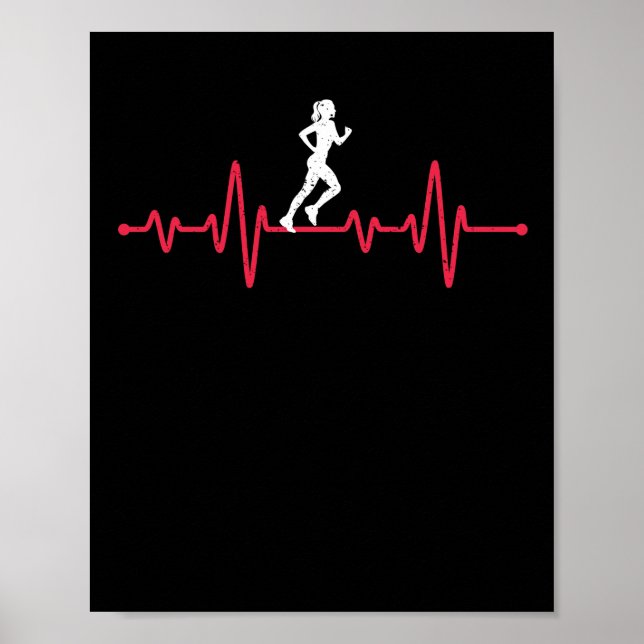 Pulse runner funny athletics jogging poster (Front)
