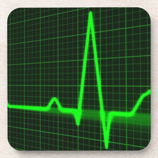 Pulse Trace Pattern Drink Coaster (Front)