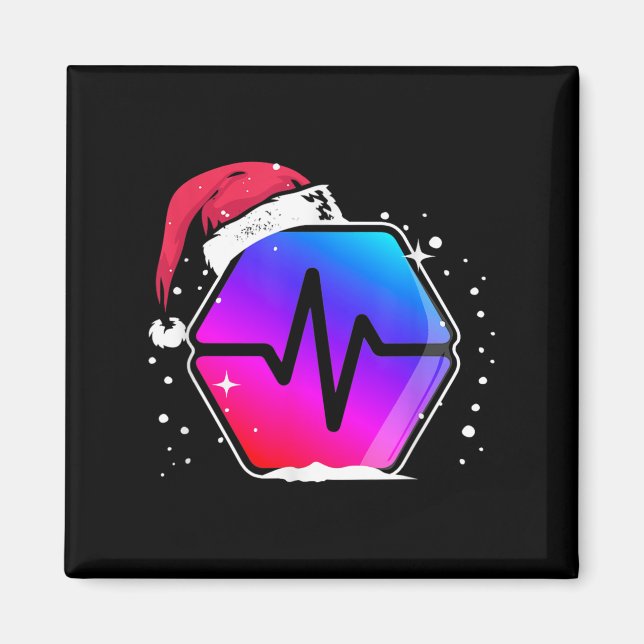 Pulsechain Pls To The Moon Santa Father Christmas  Magnet (Front)