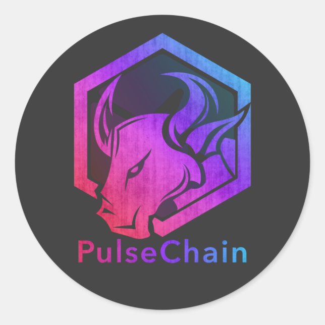 PulseChain Pulse Chain Coin Crypto Bull Sticker (Front)
