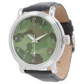 Pulsera Clock Army Green Background Camouflage Watch (Angled)