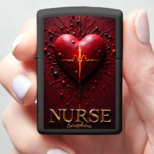 Pulsing Heart Lifeline Nurse Symbol Gift Zippo Lighter