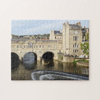 Pulteney Bridge And River Avon  Bath  England Jigsaw Puzzle by judgeart at Zazzle