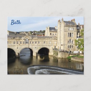 Pulteney Bridge And River Avon  Bath  England Postcard by judgeart at Zazzle