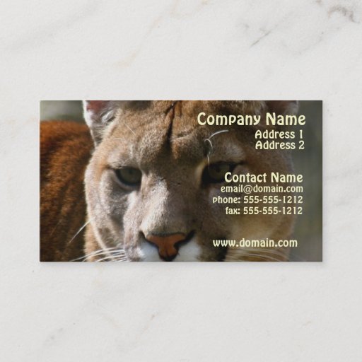 Customizable Puma Cat Business Card