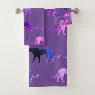 Puma Cats custom background color Bath Towel Set