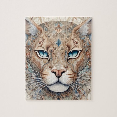 Puma Face Surreal Art  Jigsaw Puzzle