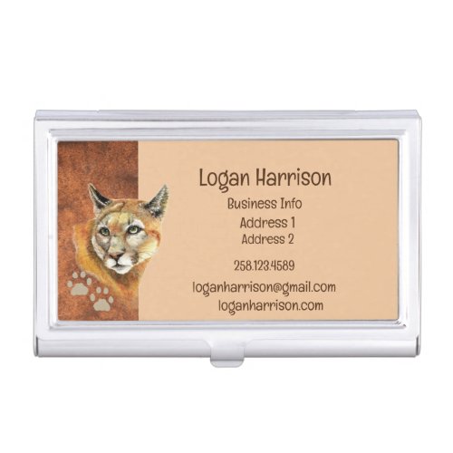 Puma Mountain Lion Cougar Tracks Business Card Business Card Case