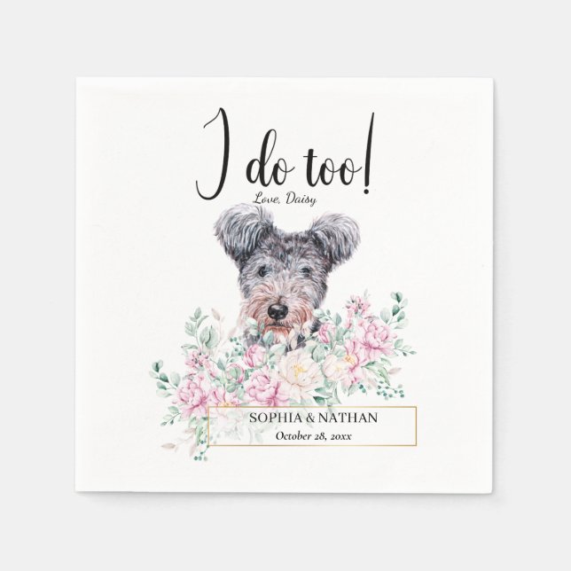 Pumi Dog Wedding Cocktail Napkins (Front)