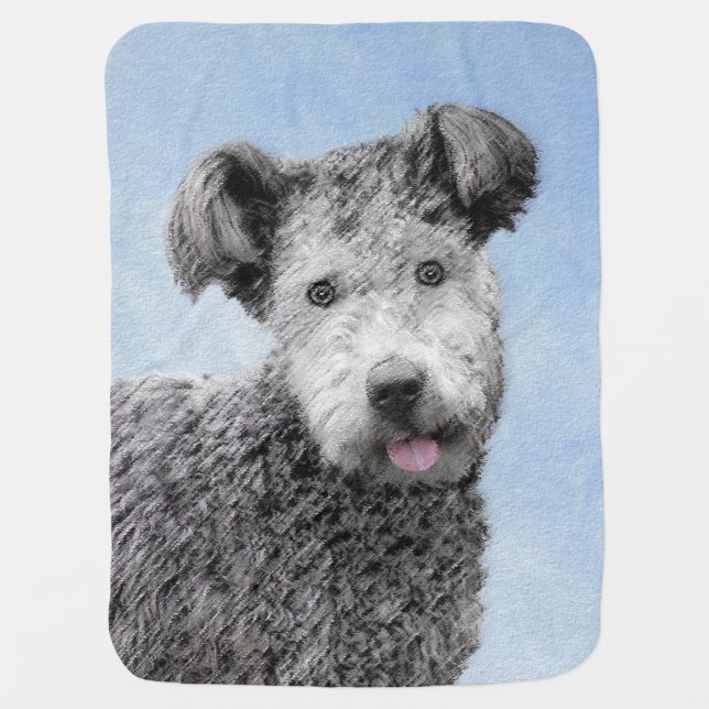 Pumi Painting - Cute Original Dog Art Baby Blanket (Front)