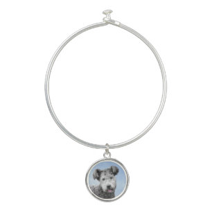 Pumi Painting - Cute Original Dog Art Bangle Bracelet