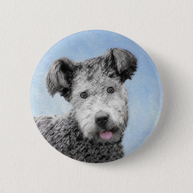 Pumi Painting - Cute Original Dog Art Button (Front)