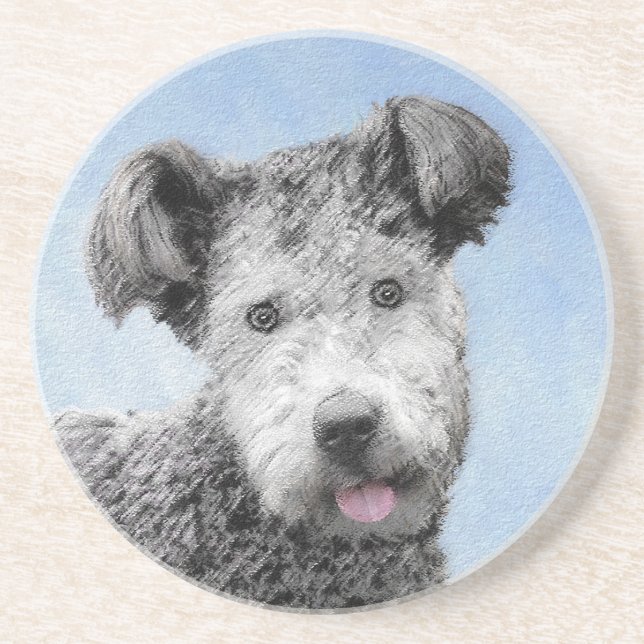 Pumi Painting - Cute Original Dog Art Coaster (Front)