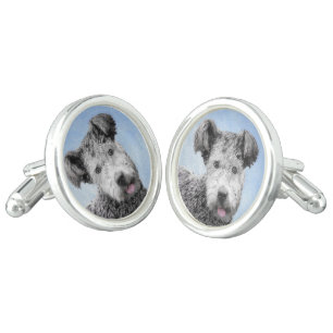 Pumi Painting - Cute Original Dog Art Cufflinks