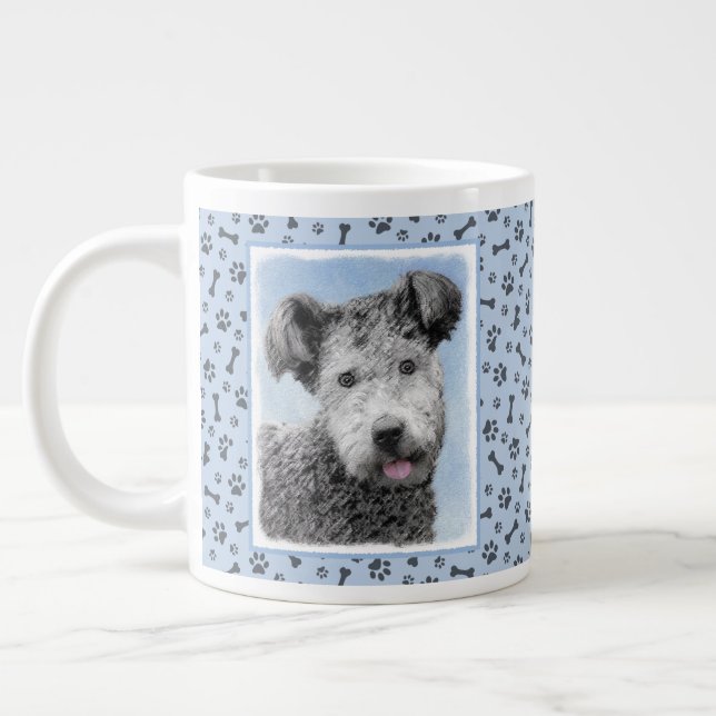 Pumi Painting - Cute Original Dog Art Giant Coffee Mug (Left)