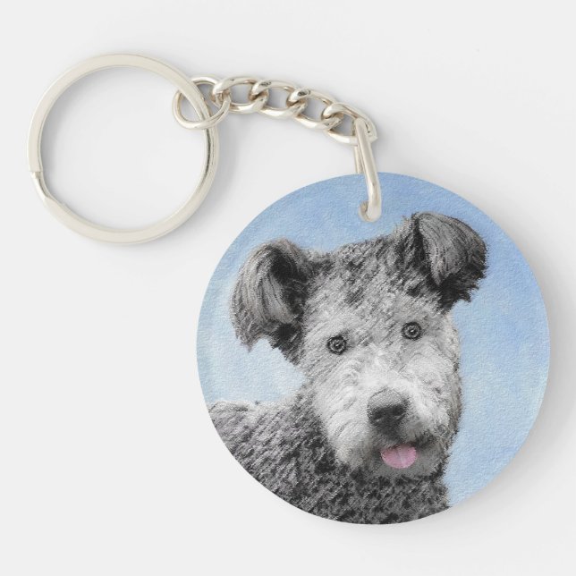 Pumi Painting - Cute Original Dog Art Keychain (Front)