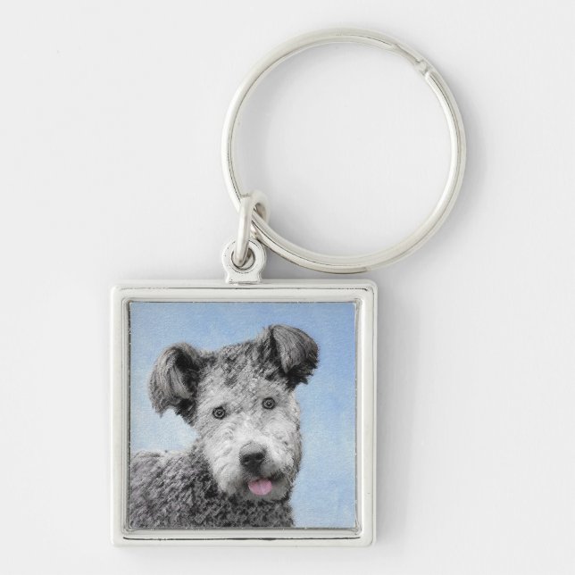 Pumi Painting - Cute Original Dog Art Keychain (Front)