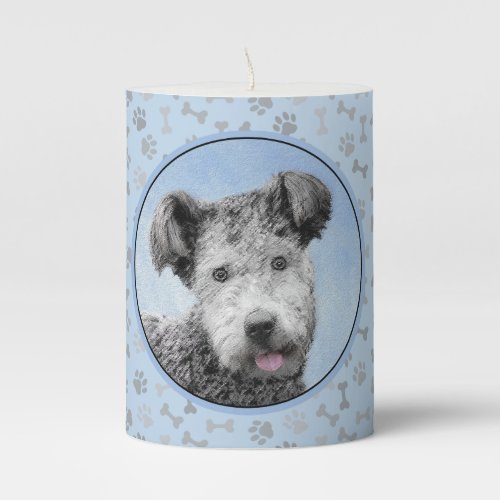 Pumi Painting _ Cute Original Dog Art Pillar Candle