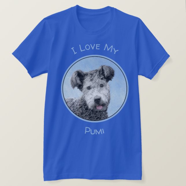 Pumi Painting - Cute Original Dog Art T-Shirt (Design Front)