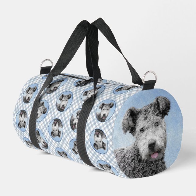 Pumi Painting Grey Pumik Cute Original Pet Dog Art Duffle Bag (Left Corner)