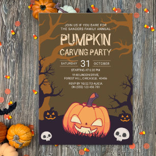 Pumkin Carving Party Halloween Invitation