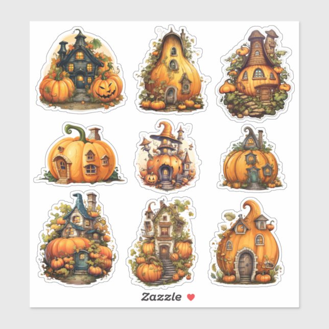 Pumkin House Autumn Sticker Pack (Sheet)
