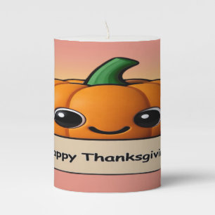 Pumkin Peekaboo: Happy Thanksgiving Pillar Candle