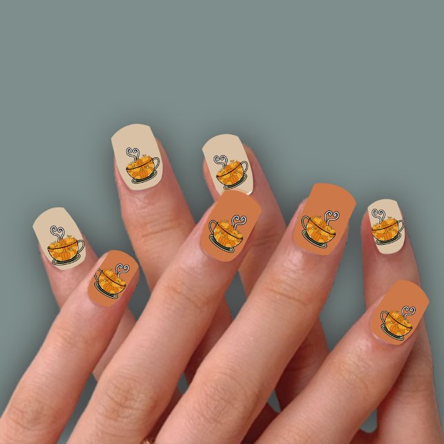 Pumkpin Spice Latte Fall  Minx Nail Art (Creator Uploaded)
