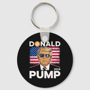 Pump Bitcoin Funny Trump 2024 Crypto  Keychain