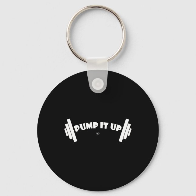 Pump It Up D177 Gym Rabbit T Shirt Workout Bodybui Keychain (Front)