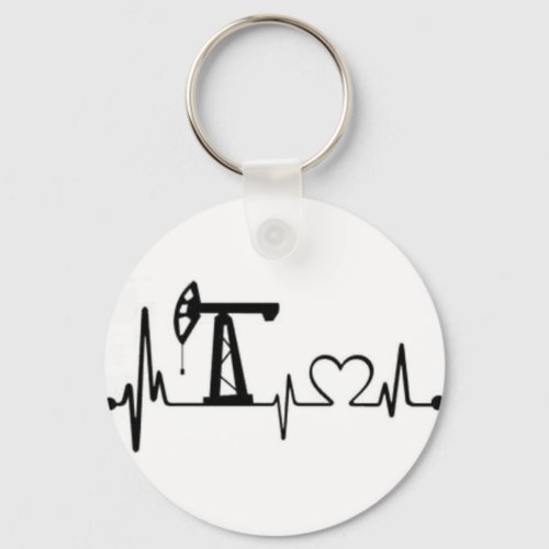 Pump Jack Heartbeat Keychain