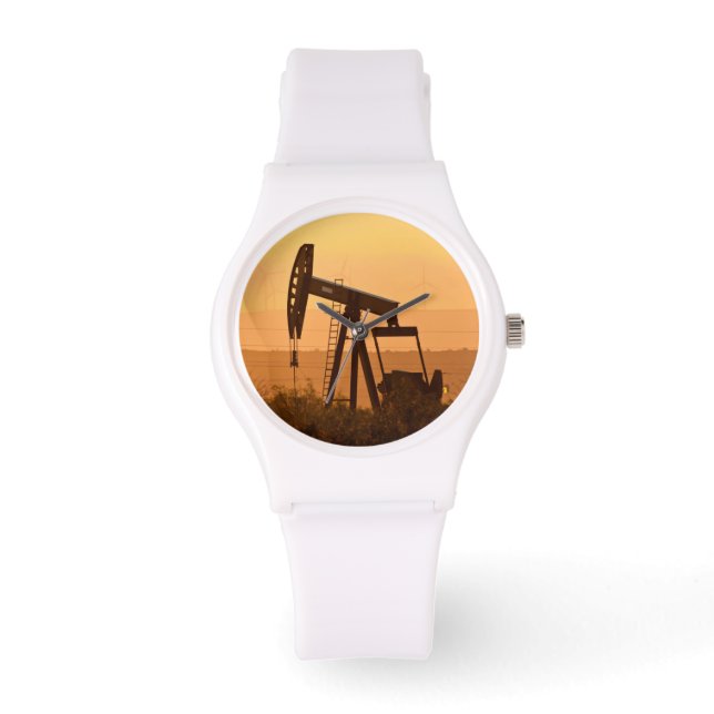Pump Jack Pumping Oil In West Texas, USA Watch (Front)