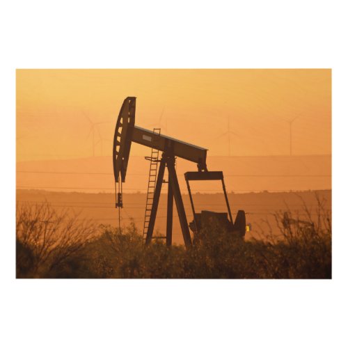 Pump Jack Pumping Oil In West Texas USA Wood Wall Decor
