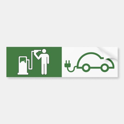 Pump vs Plug Suicide by Petrol Green Car Bumper Sticker