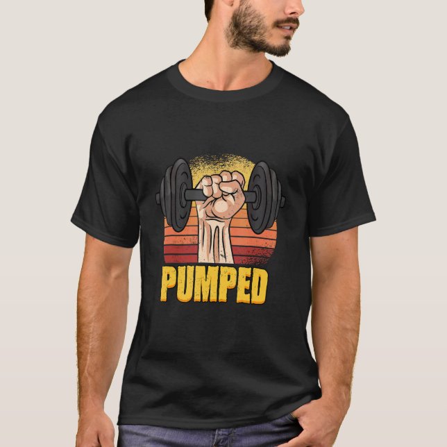 Pumped Gym Fitness Weightlifting T-Shirt (Front)