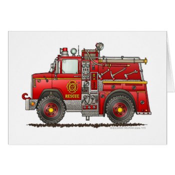 Pumper Rescue Fire Truck Firefighter by art1st at Zazzle