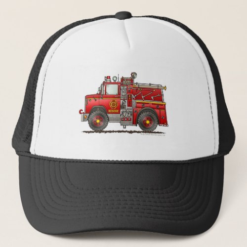 Pumper Rescue Fire Truck Firefighter Trucker Hat
