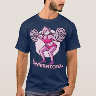 Pumpernickel Rabbit with Barbell Bodybuilding T-Shirt